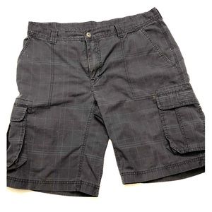 Dark Gray, Plaid, Köppen Cargo Shorts.